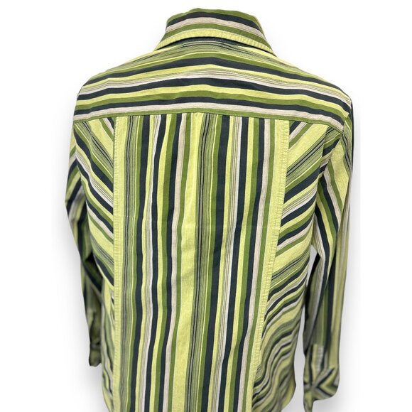 Vintage Lane Bryant Womens Striped Blouse Size 18/20 Long Sleeve Button-Down Cot - Picture 4 of 8